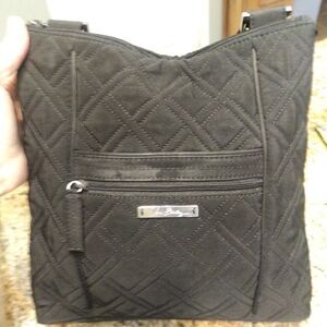 Vera Bradley Women's Hipster Microfiber Quilted Classic Black Crossbody Bag